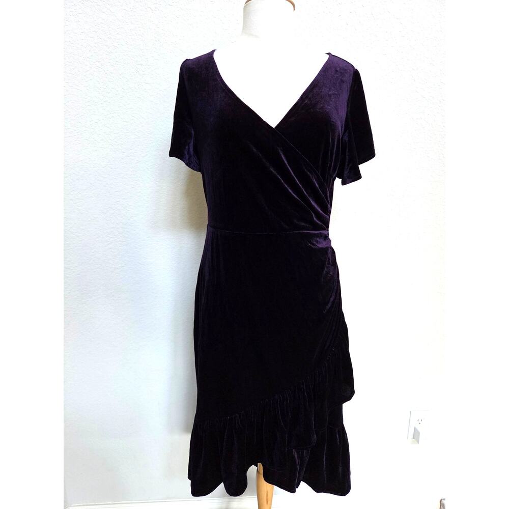 Lucy Paris Velvet Dress Womens L Purple Party Holiday Whimsigoth Moody Romantic
